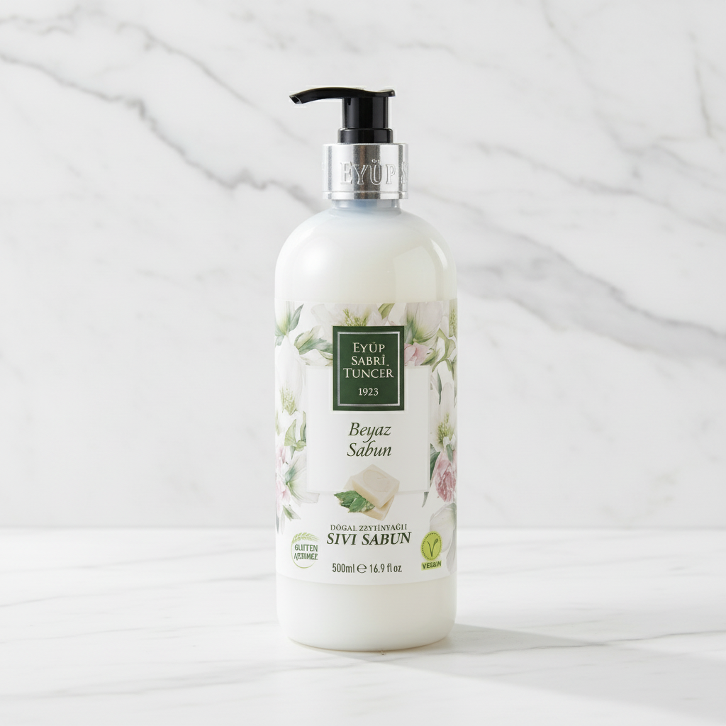 Eyüp Sabri Tuncer – weiße Flüssigseife mit natürlichem Olivenöl 500 ml (Vegan)